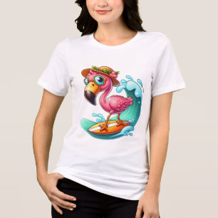 +cute pink flamingo lovers  Tri-Blend shirt