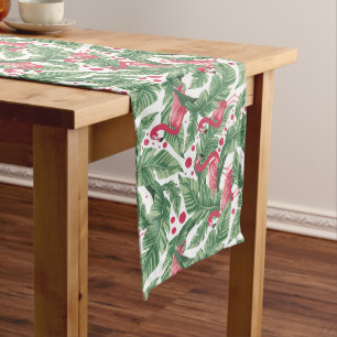 Cute pink flamingo pattern table runner
