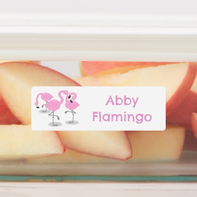 Cute pink flamingo trio cartoon personalized (Affixed)