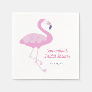 Cute Pink Flamingo Tropical Bridal Shower Napkin
