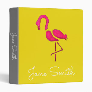 Cute pink flamingo unique bird binder