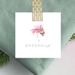 Cute Pink Flamingo Watercolor Mini Christmas Card<br><div class="desc">Wish friends and family a merry Christmas with my unique and adorable tropical-themed square greeting card in a charming tiny size. This mini Pinkmas card pack features my original watercolor pink flamingo adorned with a holiday wreath and red bow. The playful phrase "fa-la-la-la-la-la-mingo!" is beautifully set in trendy handwritten script...</div>