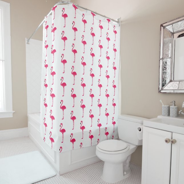 Cute Pink Flamingos on White (In Situ)