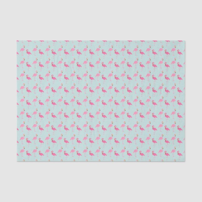 Cute Pink Flamingos Tissue Paper (Front)