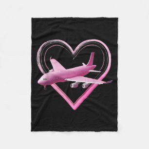 Cute Pink Flight Funny Unisex Design for Men Women Fleece Blanket