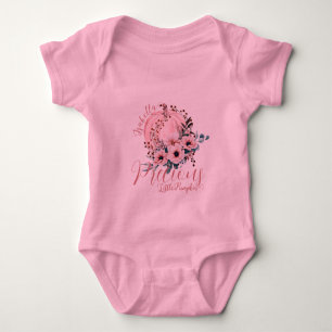 Cute Pink Floral Pumpkin Autumn Baby Girl  Bodysuit