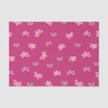 Cute Pink Floral Tissue Paper