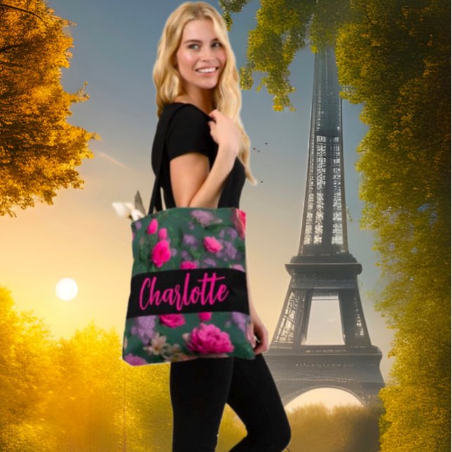 Cute Pink Floral Tote Bag (Creator Uploaded)