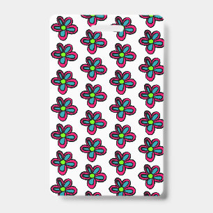 Cute Pink Flower Badge