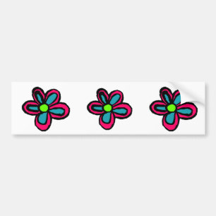 Cute pink flower bumper sticker