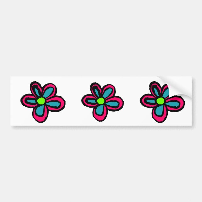 Cute pink flower bumper sticker (Front)