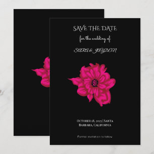 Cute Pink Flower Clipart – Pop Art Floral Design Save The Date