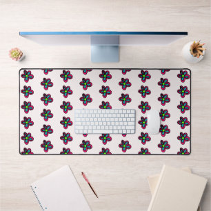 Cute pink flower desk mat