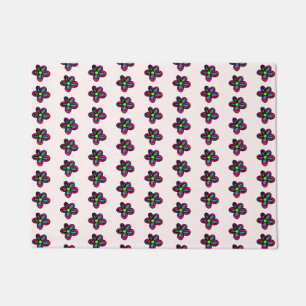 Cute pink flower doormat