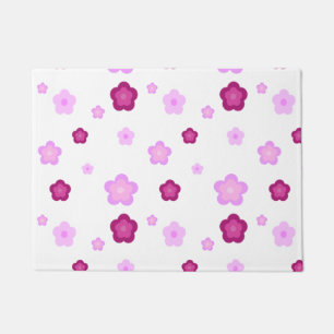 Cute pink flower floral gradient Pattern  Doormat