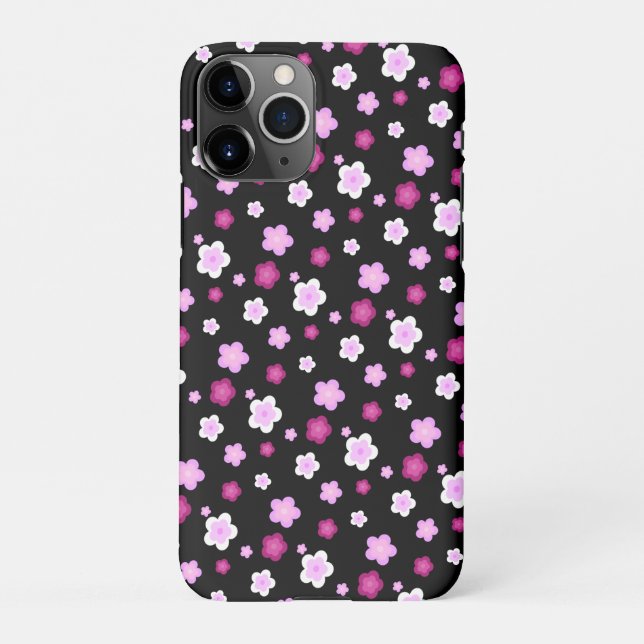 Cute pink flower floral gradient Pattern  iPhone Case (Back)