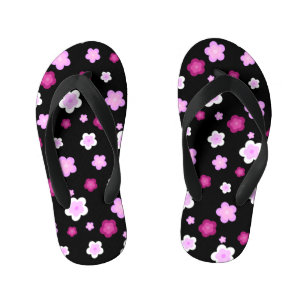 Cute pink flower floral gradient Pattern  Kid's Flip Flops