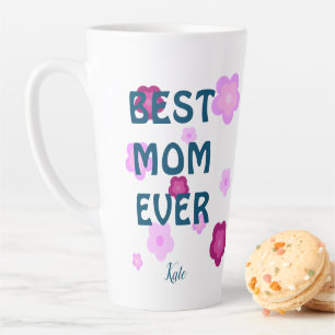 Cute pink flower floral gradient Pattern  Latte Mug
