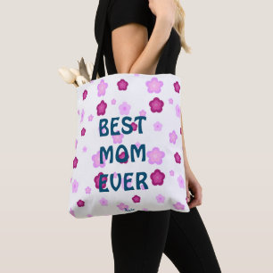 Cute pink flower floral gradient Pattern Tote Bag