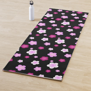 Cute pink flower floral gradient Pattern  Yoga Mat
