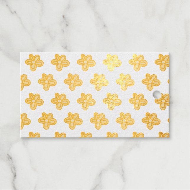 Cute Pink Flower Gift Tags (Front (Horizontal))