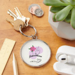 Cute Pink Flower Girl Gift– Keychain<br><div class="desc">A delicate round keychain featuring a minimalist line art girl with a pink flower in her hair, surrounded by soft pastel pink and the sweet words "Sweetheart with love". The perfect little everyday reminder of affection and beauty. Ideal for Valentine's Day, birthdays, best friend gifts, or anyone who deserves to...</div>
