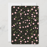 Cute, pink flower on black with repeating pattern
