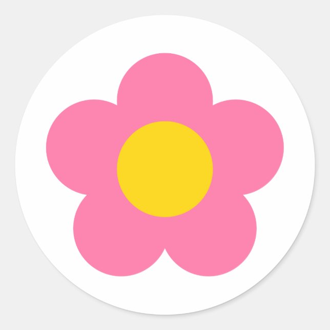 Cute pink flower sticker (Front)