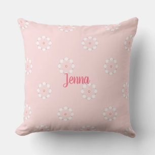 Cute Pink Flowers Double-faced Throw Pillow