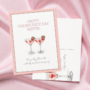 Cute Pink Forever Your Partner in Crime Galentine Holiday Postcard
