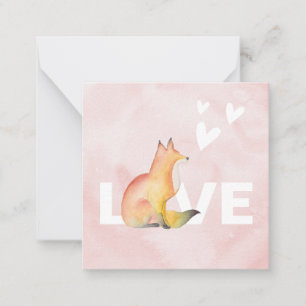Cute Pink Fox Valentines Day Card