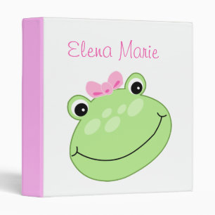 Cute Pink Frog Baby's First Year Toddler Pre-K Binder