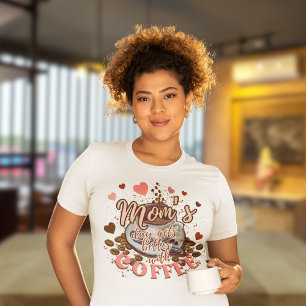 Cute Pink Funny Mom’s Day Gets Better with Coffee Tri-Blend Shirt