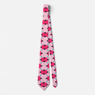 Cute Pink Geometric Pattern Tie