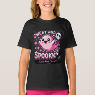 Cute Pink Ghost: Sweet and Spooky -kids girl shirt