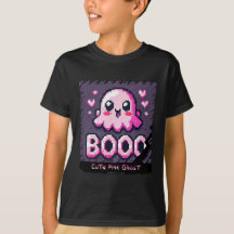 Cute Pink Ghost: Sweet and Spooky -tshirt boy kid