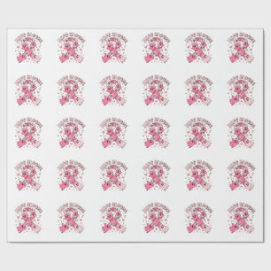 Cute Pink Ghosts Breast Cancer Awareness Halloween Wrapping Paper