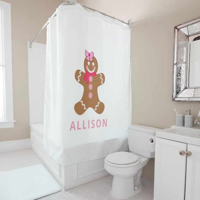 Cute Pink Gingerbread Personalized Kids (In Situ)