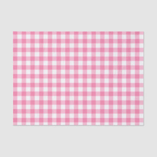 Cute Pink Gingham Pattern Tissue Paper