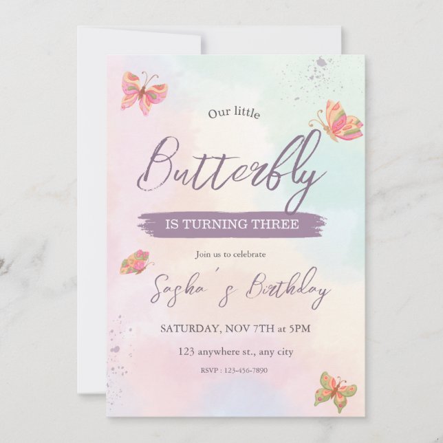 cute pink girl glitter birthday Invitation (Front)