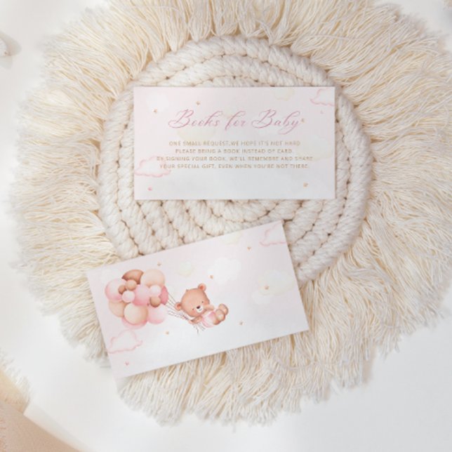 Cute Pink Girl Teddy Bear Balloon Books for Baby   Enclosure Card (Creator Uploaded)