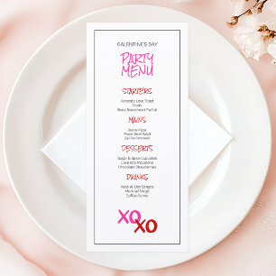 Cute Pink Girls Night Out Galentine's Day Party Menu