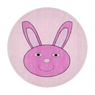 Cute Pink Girly Bunny Face Spring Easter Cutting Board