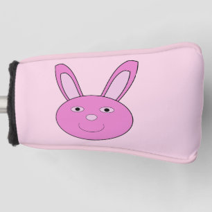 Cute Pink Girly Bunny Face Spring Easter Golf Head Cover