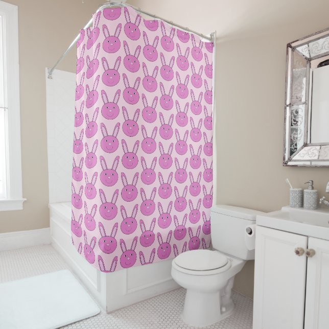 Cute Pink Girly Bunny Face Spring Easter Patterned (In Situ)