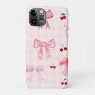 Cute pink girly coquette bows iPhone 11 pro case