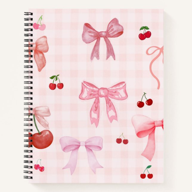 Cute pink girly coquette notebook  (Front)