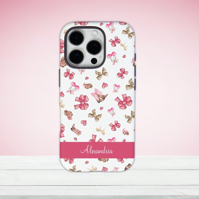 Cute Pink Girly Cowgirl Coquette Personalize Case-Mate iPhone Case (Creator Uploaded)