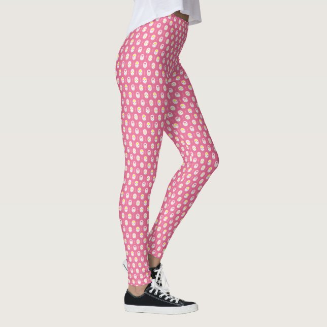 Cute Pink Girly floral leggings (Right)