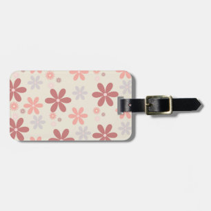 cute pink girly flower  luggage tag